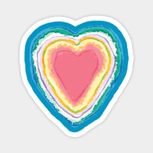 Rainbow Agate Heart Graphic Magnet