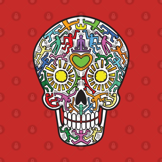 Mexican Calavera Skull in street art theme by EyeseeMS