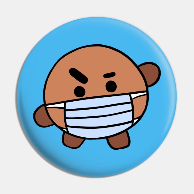 Masked BT21 Shooky Pin by Oricca