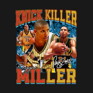 Reggie Miller Choke Sign Basketball Legend Signature Vintage Retro 80s 90s Bootleg Rap Style T-Shirt