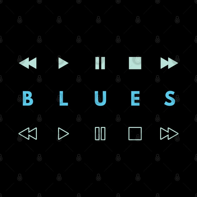 Blues Style Music Player Buttons Light Blue by nightsworthy