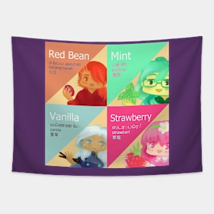 pop art anime food Tapestry