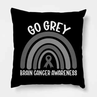 Brain Cancer Awareness Go Grey Pillow