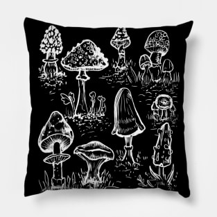 Mushies, Mushrooms, Witchy, Gothic Fungi Pillow