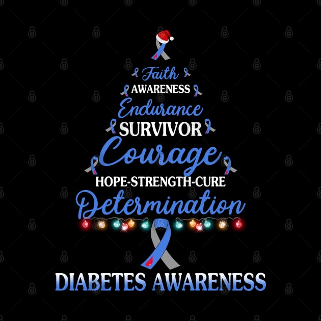 Faith Awareness Endurance Diabetes Awareness Christmas Tree by HomerNewbergereq