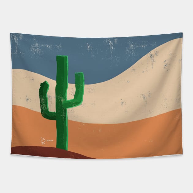 Desert Cactus Minimalist Artwork Gift Tapestry by teeleoshirts