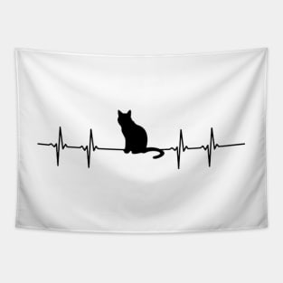 heart beat-cat Tapestry