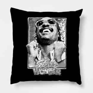 black sunglass stevie wonder Pillow