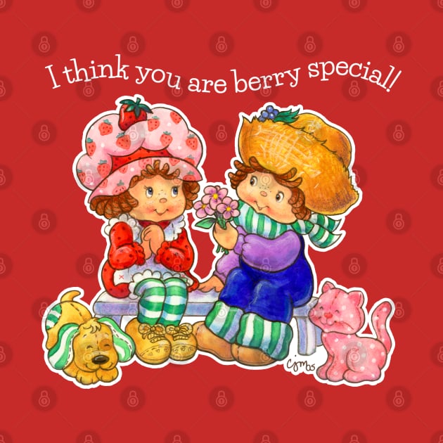 I Think You Are Berry Special! Vintage Strawberry & Huck Fanart WO by Caroline McKay Illustration