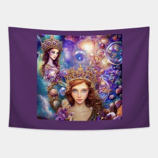 Mermaid Bubbles Dream Realm Tapestry