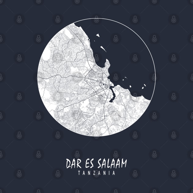 Dar es Salaam, Tanzania City Map - Full Moon by deMAP Studio