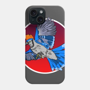 Blue Jay Punk Rock with an Orange Mohawk Phone Case