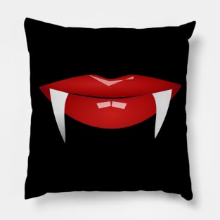 Vampire Lips with Fangs Pillow