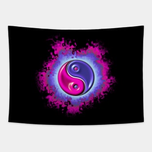 pink yin yang fire design Tapestry