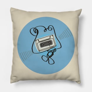 Vinyl - Cassette minimalist line art Pillow