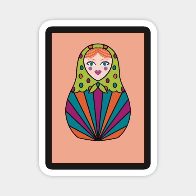 Spots & Stripes Russian Doll Magnet by Slepowronski