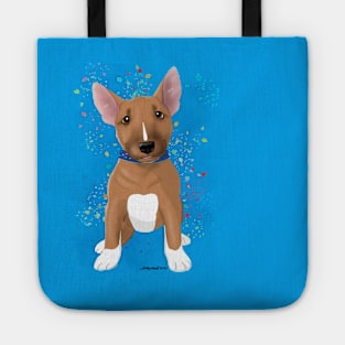 Bull Terrier Pup red & white Tote