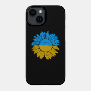 Ukraine Flag Phone Case - Ukraine Flag Sunflower by Artist Rob Fuller