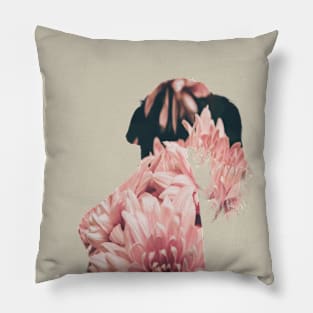 The pink flower lady Pillow