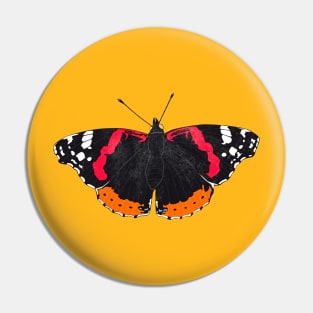 Red Admiral Butterfly Pin