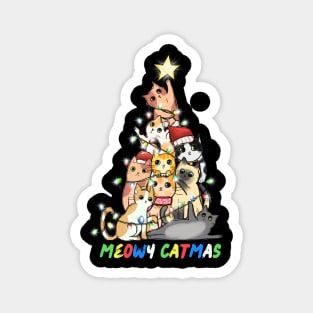 Meowy Catmas Cat Christmas Tree Magnet