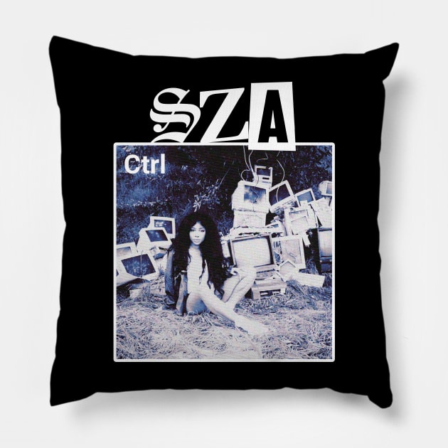 SZA - CTRL - Vintage VHS Style Pillow by GFXbyMillust