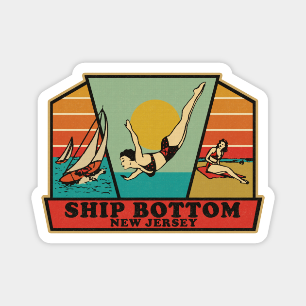 Vintage Ship Bottom New Jersey Travel Decal Ship Bottom New Jersey