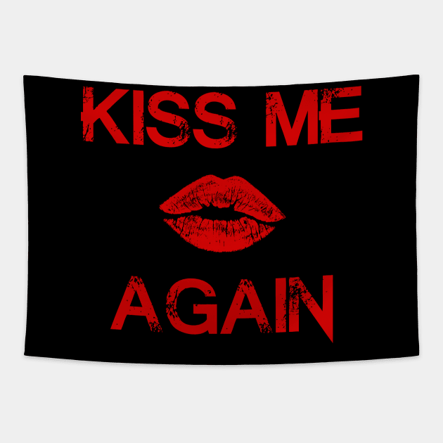 "KissMeAgain" - Red Tapestry by Scailaret