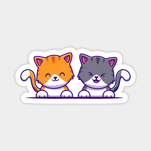 Cute Cat Couple Friend (2) Magnet by Catalyst Labs