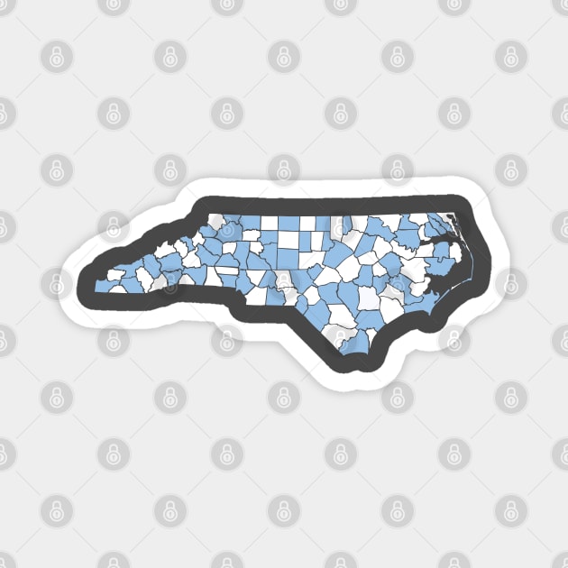 UNC North Carolina County Colors Magnet by ilrokery