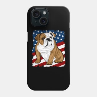 Bull Dog American Flag Phone Case