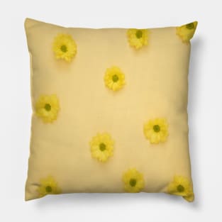 Yellow Cosmos Flower with yellow background Pillow