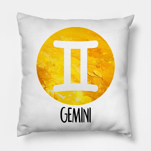 Gemini Zodiac Sign Pillow by xesed