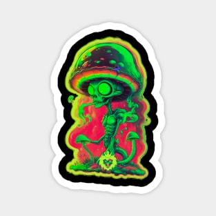 Psychedelic mushroom alien Magnet