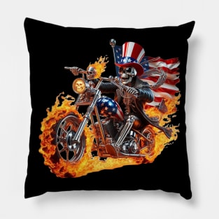 Patriot Skeleton Rider by focusln Pillow