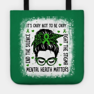 Mental Health Matters, Messy Bun Mental Health Awareness Tote