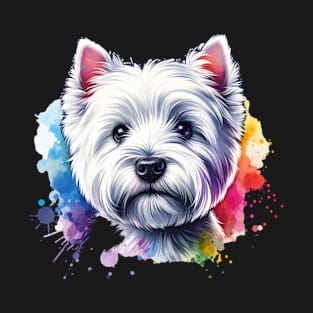 Bright Watercolor West Highland White Terrier Westie T-Shirt