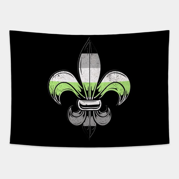 Agender Pride Flag Fleur de Lis T-Shirt Tapestry by wheedesign