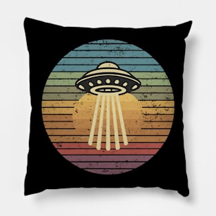 Retro vintage UFO Pillow