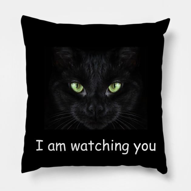 I am watching you Cat love Pillow by Savi L'amour