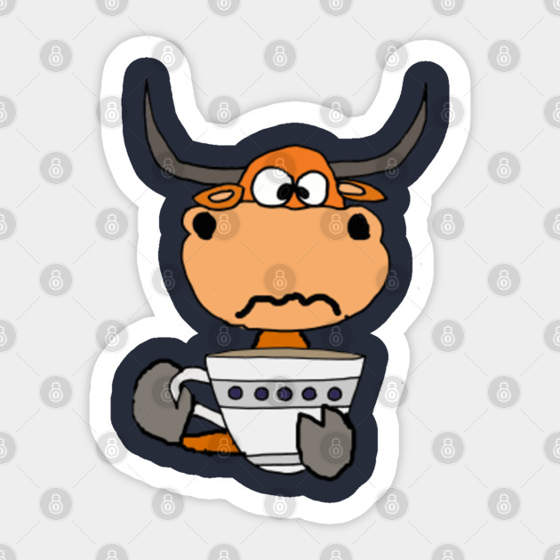 Funny Bull In A China Shop Cartoon Bull Aufkleber Teepublic De