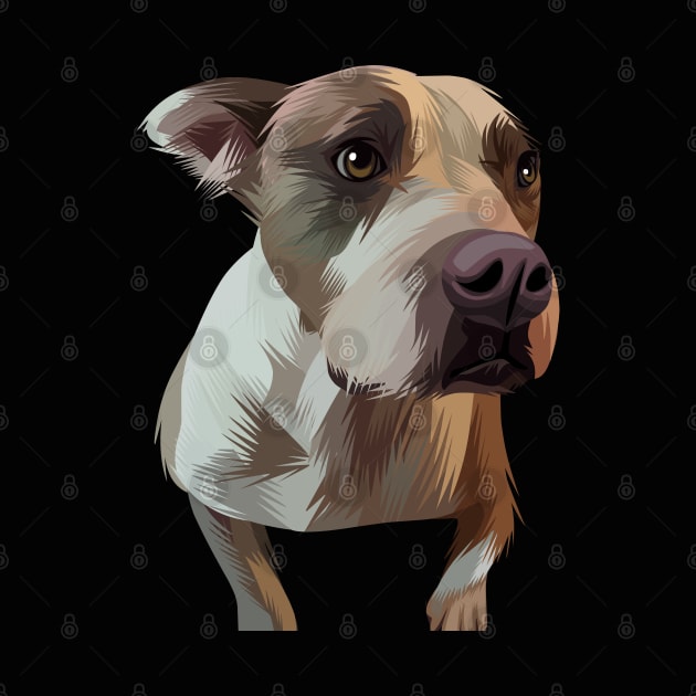 vector of brown white dog by ビーズ