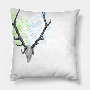 Stag Antlers Hexagon Pattern Pillow