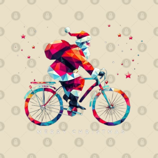 Christmas Santa Bicycle by fadinstitute