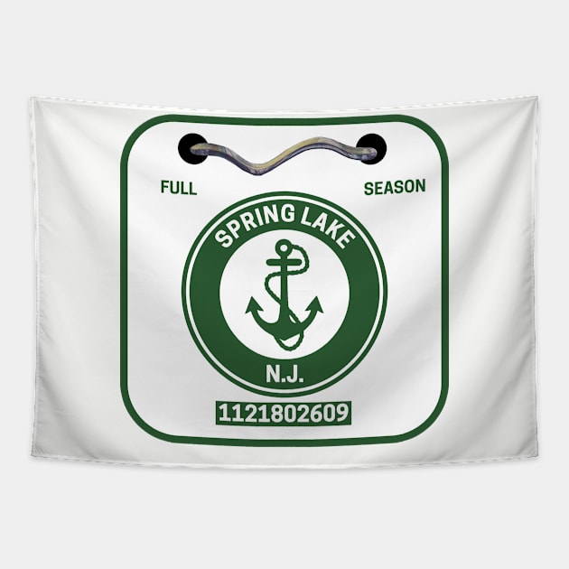 Spring Lake New Jersey Beach Badge Tapestry by fearcity