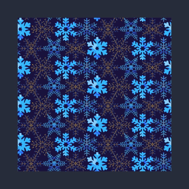 Blue Mosaic Snowflakes by Carolina Díaz