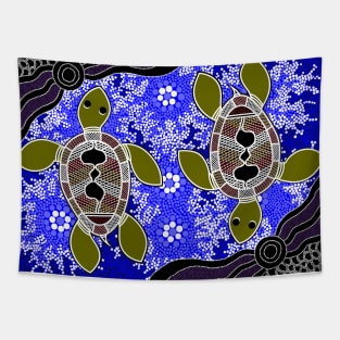 Aboriginal Art - Sea Turtles 2 Tapestry