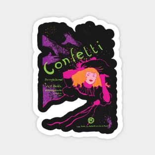 Confetti Art Noveau Bright Colors Purple Pink Green Orange Pink Magnet