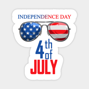 Independence Day American Flag Sunglasses 4th of July Magnet