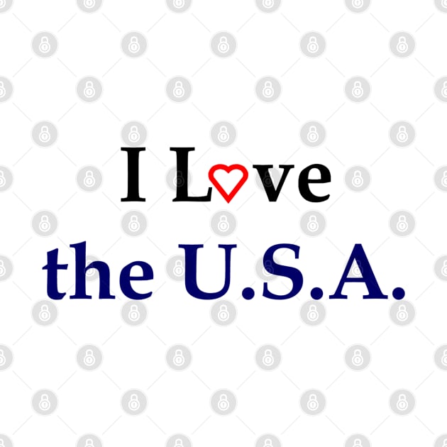 I Love the U.S.A. Red Heart Text by NeedThreads